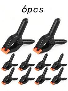 12pcs Plastic Spring Clamps With Non‑Slip Rubber Tips, Heavy Duty Grip Clip For Balloon Arch, Photography Backdrop, Woodworking, Craft Projects, Multipurpose Small A Clips For Party Decorations And DIY Handmade Use[6/1pc] - Multiple Styles - View 12