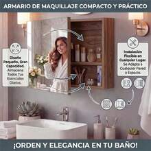 Botiquín con Espejo para Baño, Gabinete de Pared Impermeable con Compartimentos para Medicamentos, Cosméticos y Productos de Higiene, Organizador Multifuncional Ahorrador de Espacio para Baño, Recámara y Hogar, Diseño Compacto, Práctico y Fácil de Limpiar - Marrón - Ver 7