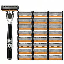 Stainless Steel Razor For Men - Ultra-Sharp Blades, Smooth Shaving, Manual Trimming Of Beard And Mustache, Easy To Clean, Metal Handle, Includes Replacement Blades - An All-In-One Tool For Close Shaves - Multicolor - View 11