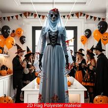 2D Flat Halloween Scary Bride Hanging Decoration, Perfect For Halloween Party Decor, Haunted House Decoration - Multicolor - View 5