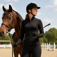 1pc Horse Riding Crop - Black Equestrian Riding Whip, Lightweight Durable Material, Comfortable Handle, Simple Design, Suitable For Horse Riding, Equestrian Training, Ranch, Outdoor Activities And Daily Practice, Ideal Gift For Horse Riders - Multicolor - View 2