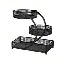 Cosmetic Storage Box Desktop Organizer Multi-Layer Skincare Organizer Vanity Shelf Bathroom Storage Rack Dorm Storage Shelf - Black - View 7