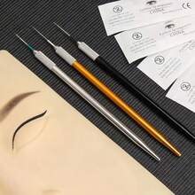 2pcs Aluminum Professional Manual Permanent Makeup Tattoo Eyebrow Lip Pen 3D Eyebrow Embroidery MicroBlading Pen - Multicolor - View 3