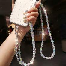 Tali Selempang Ponsel Manik-Manik Kristal Berkilau Estetik, Rantai Ponsel Panjang Berkilau dengan Rhinestone dan Tab Tempel yang Dapat Dilepas, Tali Ponsel Manik-Manik Anti-Hilang yang Cocok untuk Semua Casing Ponsel Pintar - MultiWarna - View 5
