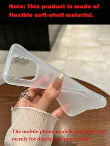Colors Ultra-Thin Matte Transparent Phone Case, Compatible With IPhone 17/16/15/14 Pro Max Plus/12/13/11, Soft Semi-Transparent Shock-Proof Ultra-Thin TPU Back Cover - Matte White - View 5
