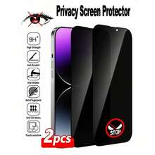 XINHONGYU 2片裝隱私螢幕保護貼，隱私防窺，鋼化玻璃膜，全螢幕覆蓋，防摔防刮，易於安裝，適用於 iPhone 18 Pro Max/18 Pro/17 Pro Max/17 Air/16E/16 Pro Max/16 Pro/16 Plus/16/15 Pro Max/14 Pro Max/13 Mini/12/11/XS Max/XR/8+/7 Plus 系列 - 黑色 - 查看 46