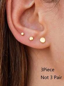 HOTNICE 3 Pieces Of Exquisite Cartilage Earrings For Women, Multi-Layered Fashionable Polka Dot Hollow Jewelry, Suitable For Women To Wear - Gold - View 13