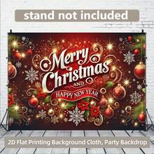1pc 2D Christmas Celebration Festive Atmosphere Decoration Polyester Backdrop, Durable And Washable Wall Banner, Room Photography Background, Photo Backdrop, Celebration Decor, No Power Required - Merry Christmas Eve - View 2