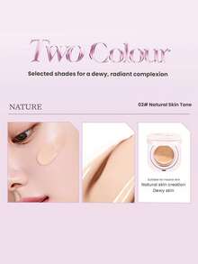 NOVO Phấn nền cushion che khuyết điểm dưỡng ẩm, làm mịn da và che phủ khuyết điểm, hộp phấn nén cầm tay tiện lợi dễ dặm lại, phù hợp trang điểm hàng ngày và hẹn hò ngoài trời - 02#Màu da tự nhiên - Xem 8