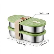 304 Stainless Steel Lunch Box, Reusable Leak Proof Bento Box, PortableLunch Container, Fruit Salad Food Storage Container, Dishwasher & Microwave Allowable, Suitable For Student And Adult Use In School, Office, Picnic, Travel, Back To School - Multicolor - View 13