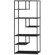 7-laags opbergboekenkast met industrieel ogend stalen frame, 83 x 34 x 180 cm, zwart - A - Bekijken 2
