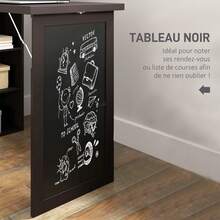 Mesa dobrável de parede com espaço de armazenamento, estante, área de trabalho, quadro-negro e prateleira ajustável. - A - Ver 9