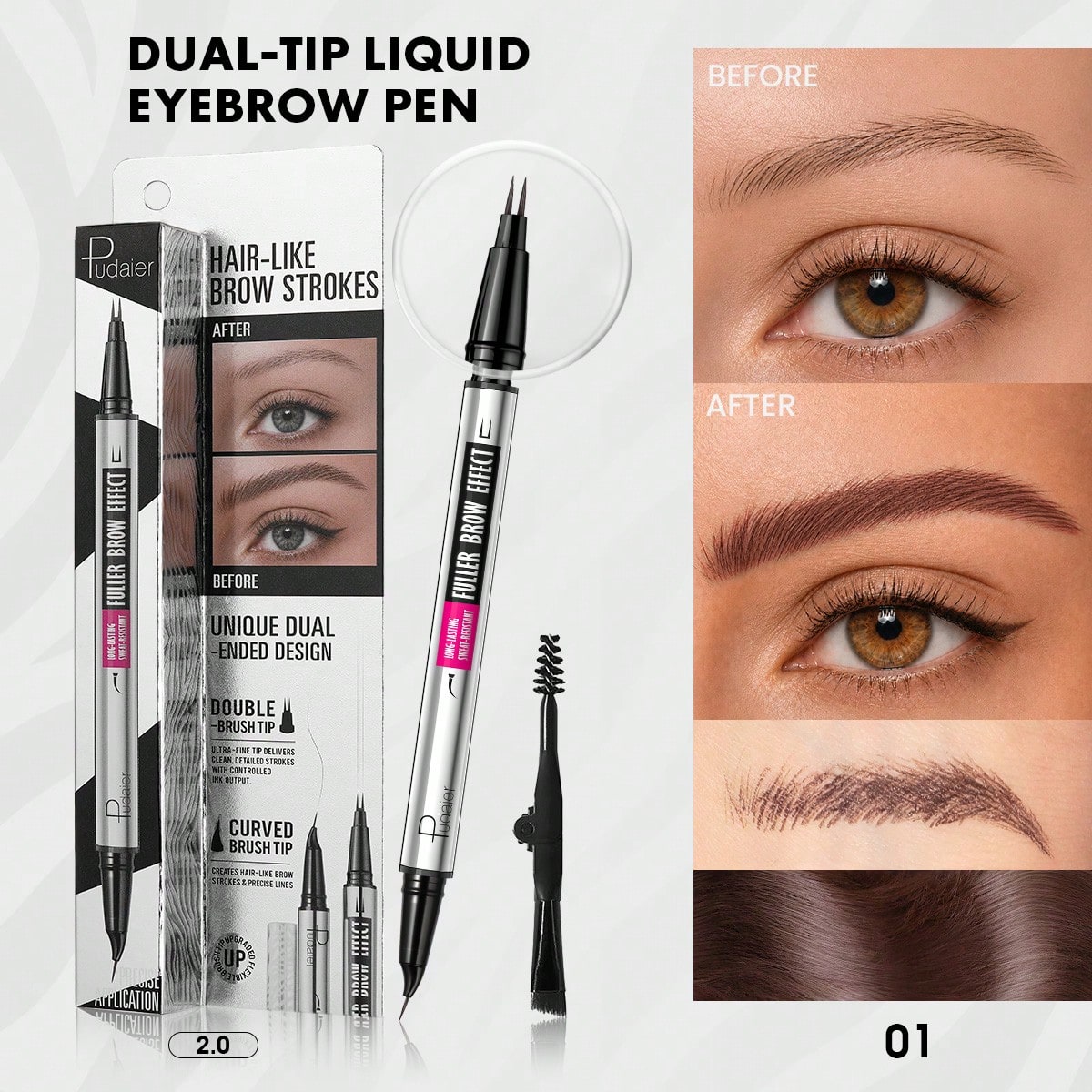 Shein Women's Black Pudaier Thickened Extra Curled Mascara, Waterproof Volumizing Mascara, Long-Lasting No Clumping Smudge-Proof Mascara, Daily Eye Makeup - Image 9