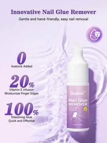 3pcs/1pc 10ml Penghapus Lem Kuku, Cocok Untuk Kuku Palsu Tempel, Dengan Tutup Bergaya Tuas Untuk Memudahkan Pelepasan, Mengandung Vitamin E, Mudah Melepas Kuku Perekat - 10 ml - View 3