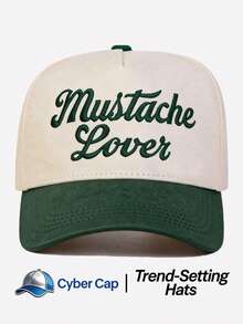 1pc Women's "Mustache Lover" Trucker Hat Adjustable Design Stylish Embroidered Five-Panel Cap Perfect For Casual Wear, Parties Travel - Multi-color - View 14