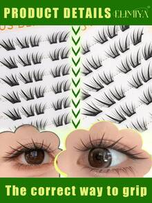 36 Clusters Glue-Free Thin Eyelash Clusters, Lightweight And Burden-Free, Natural Look, Freely Combinable, Left And Right Eye Eyelash Clusters - C - View 6