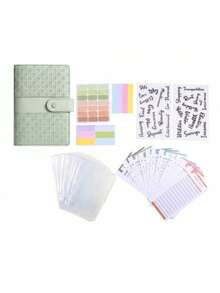 1Set A6 Woven Pattern Splicing Loose Leaf Budget Notebook, Wallet, 6-Hole Binder Cash Management Journal, Cash Envelope Savings Tracker With Zipper, Multi-Functional Money-Saving And Financial Management Notebook. Storage Album For Coins, Banknotes - Woven Texture Patchwork - View 17