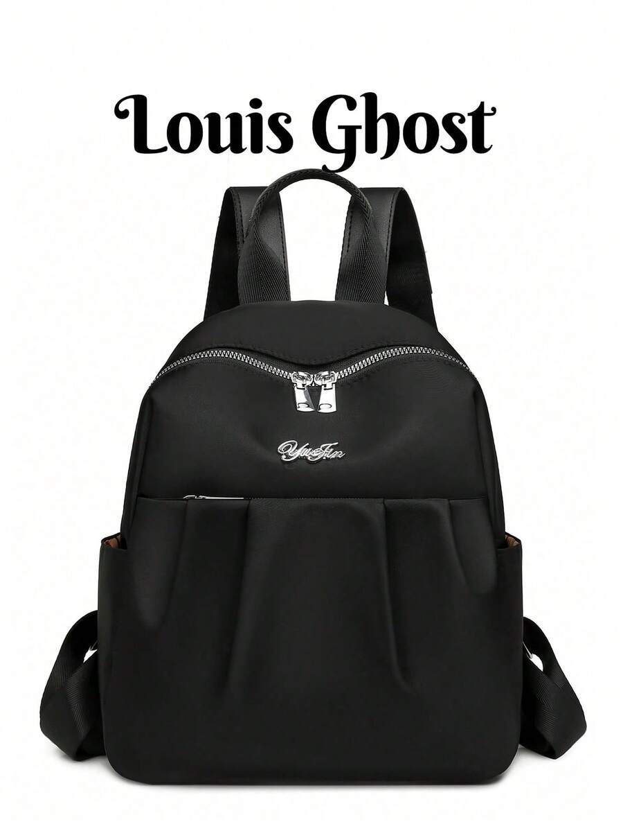 Multi-Color Fashion Backpack - All-Around Partner For Commuting, School And Travel! Made Of High-Quality Nylon! Classic Double Zipper Design, Compartmentalized Storage Space: Main Compartment, Front Pocket And Side Pockets For Phone, Keys, Water Bottle, Etc.