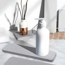 2‑Pack Diatomite Absorbent Stone Coasters, Moisture‑Wicking Pads For Glasses, Bottles In Kitchen And Bathroom Countertop - Grey - View 4