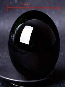60mm Black Obsidian Crystal Ball Ornament With Silver Base, Suitable For Home Decor, Gifts, Photography, Observation And Feng Shui, Perfect For Christmas And Halloween Decoration - Set - View 3