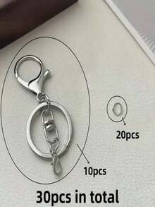 30pcs Stainless Steel Key Rings - Multi-Functional Car And Bag Accessories Hooks, Suitable For DIY Handmade Projects Fashionable Keychains - Keychain - View 10