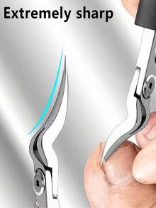 Modern Stainless Steel Nail Clipper And Pedicure Set, Slanted Tip Nail Clipper, Manicure And Pedicure Tools, Callus Remover, Unisex Nail Care Set, Suitable For Toenails, Halloween Gift, Includes Nail File - A - View 5