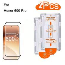 (2 قطعة) | مناسب لهاتف Honor 600 Lite / 600 / 600 Pro، واقي شاشة زجاجي مقسى، واقي شاشة Honor زجاجي مقسى مقاوم للغبار بكامل الشاشة 9H، زجاج مقسى مقاوم للغبار، تطبيق سريع، تركيب سهل - شفاف - مشاهدة 8