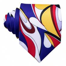 3Pcs Women Multicolor Abstract Pattern Tie Pocket Square Cufflinks Set, Random Cufflinks Pattern, Accessories For Wedding Banquet Party Business - Multicolor - View 3
