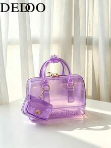 Dedoo 2026 Summer New PVC Transparent Jelly Portable Women's Pillow Bag, Popular Shoulder Crossbody Bag In Dopamine Colors - Purple - View 1
