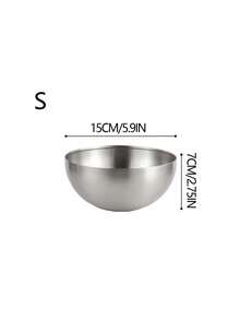 1pc Stainless Steel Bowl School Supplies,Christmas Gift - Silver - View 11