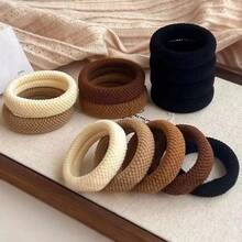 10pcs Mix Color High Elasticity Thickened Versatile Simple Scrunchies, Hair-Friendly (Random Color) Hair Ties Hair Rope - Multicolor - View 3