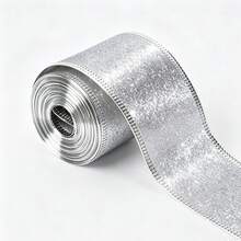 Classic Christmas Glitter Metallic Ribbon, 1.5 Inch Wide Durable Multi-Purpose Holiday Craft Ribbon, Suitable For Christmas Decoration, Christmas Gift Wrapping And Christmas Bow Wreath Making, Handmade DIY Sewing Supplies - Multicolor - View 12