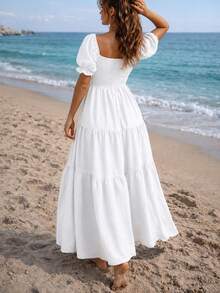 Women Long Dresses - White - View 2
