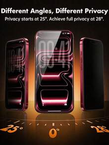 3片裝防窺隱私鋼化玻璃螢幕保護貼，非全螢幕，抗碎裂，適用於 iPhone 18 Pro MAX/18 PRO/17Pro Max/17 17Pro/17 Air/16 Pro Max/16/16 Pro/16 Plus/15 Pro Max/15/15 Pro/15 Plus/14 Pro Max/14/14 Pro/14 Plus/13 Pro Max/13/13 Pro/12/12 Pro/12 Pro Max/11/11 Pro Max 全系列 - 黑色 - 查看 3