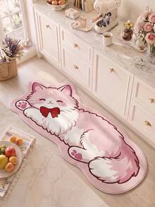 DAJIANG 1 Buah Keset Pintu Panjang, Karpet Area Multi-Warna Motif Kucing Kartun Lucu, Keset Luar Ruangan, Karpet Dapur, Cocok untuk Kamar Mandi, Luar Ruangan, Dalam Ruangan, Kamar Tidur, Ruang Tamu, Karpet Samping Tempat Tidur, Dapat Dicuci dengan Mesin, Keset Pintu Masuk Mudah Dibersihkan, Karpet dengan Alas Anti-Selip, Dekorasi Musim Gugur - Anak Kucing Tertidur Nyenyak - View 6