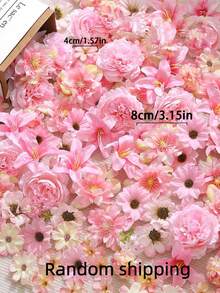 15/50/100pcs Pink Artificial Flowers/Simulation Flower Material Kit, Suitable For Home Decor, Graduation Ceremony, Wedding, Party Decoration. Valentine's Day, Mother's Day Gift, Flower Box Material, New Year Decoration. - Pink - View 7