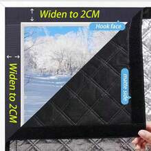 Self-Adhesive Hook And Loop, No-Drill, Thickened Graphene Aluminum Foil Window Curtain, Blackout, Windproof And Cold-Insulating, Suitable For Various Windows, Easy To Install And Remove, No Damage To Window Frame - Silver Black - View 3
