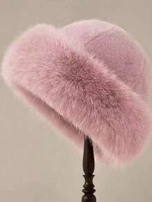 1PC Women's Solid Color Faux Mink Fur Hat, Autumn/Winter New Soft Comfortable Warm Minimalist Hat, Casual Versatile Warm Windproof Suitable For Daily Wear, Can Be Paired With Scarf - Multicolor - View 21