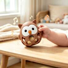 Infant Owl Rattle Toy, Cute Animal Hollow Design Easy To Grip, Soft Material Easy To Clean, Comes With 1 Random Color Rattle, Newborn Gift, Suitable For Baby Boys And Girls - Multicolor - View 2