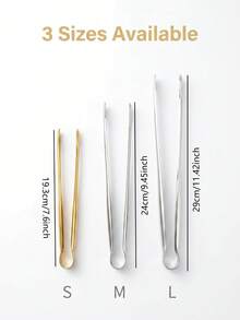 3‑Pack Stainless Steel Food Serving Tongs, Ergonomic Non‑Slip Handle, Gold / Silver, Multi‑Size Kitchen Tongs For Barbecue, Holiday Gathering, Dinner Party, Outdoor Camping & Daily Meal Prep - Multicolor - View 1