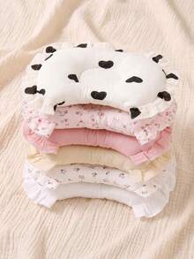 1pc Baby Pillow, Size 17*26cm, Soft Gauze Fabric, Suitable For Newborns And Infants - Cute Design Gauze Ruffle Baby Pillow, Perfect Sleep Gift For Girls. Suitable For Daily Use. - Multicolor - View 3