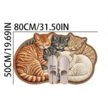 1pc Cute Sleeping Cat Ball Door Mat, Small Rug, Carpet, Runner Rug, Floor Mat, Home Decor, Area Rug, Outdoor Mat, Home Decor, Area Carpet, Bedroom Carpet, Washable Carpet - Multicolor - View 12
