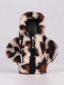 1pc Plush Hooded Car Gear Shift Cover, Zippered Faux Fur Warm Gear Lever Protector, Thickened Plush Material, Cute Winter Car Interior Decor Cover, Universal For Manual And Automatic Transmission Models, Winter Warm Interior Accessory - A - View 16