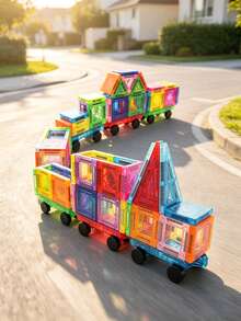 Magnetic Car Set - 8/4/2Pcs Magnetic Car Base, Suitable For Magnetic Toy STEM Building Block Toy Accessories, Compatible With Magnetic Blocks, Durable Wheels, Creative Game Suitable For Boys And Girls 3+ Educational Toy (Random Color) - Multicolor - View 1