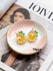 10/20/100pcs Transparent Resin Fruit & Animal Cream Glue Charms, DIY Handmade Keychain Pendants, Bag Charms, Accessories, Decor - Multicolor - View 14