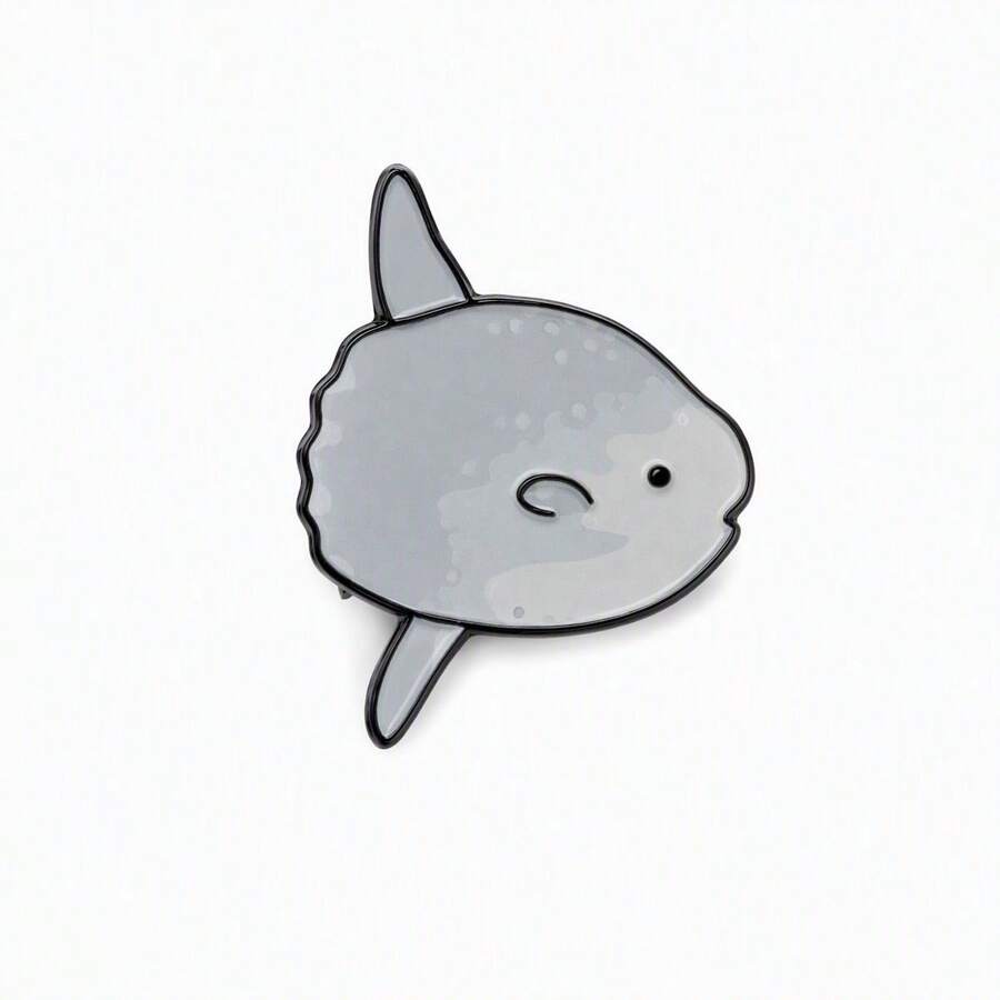 Sunfish Enamel Pin Color Blocking Fashion Decorative Badge Ornaments Lapel Bag Badges Gifts - Grey - View 1