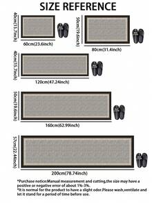 1 Pc Black Frame Pattern Kitchen Mat, 3.5 Mm Soft Rubber That Absorbs Water And Is Easy To Clean. Suitable For Corridors, Bathrooms, Living Rooms, Outdoor Door Mats, And Toilets. Useable Throughout The Year And For Various Holidays. - Multicolor - View 6
