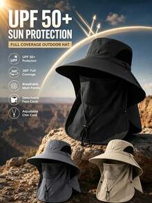 1pc Unisex Sun Protection Face Mask Hat Hood Neck Warmer All-In-One UV Protection Cycling Cap Face Mask, Suitable For Daily Outings, Spring Trips, Travel And More - Multicolor - View 1