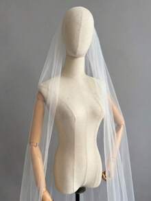 2026 Long White Lace Veil With Sequins, 3-Meter Extra Long Train Bridal Veil For Spanish Church Wedding - Multicolor - View 4