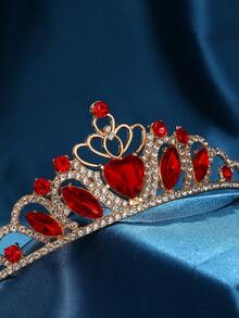 Princess Crown Red Heart Crown Queen Of Hearts Evie Costume Cosplay Party Tiara Birthday Tiara - Red - View 2